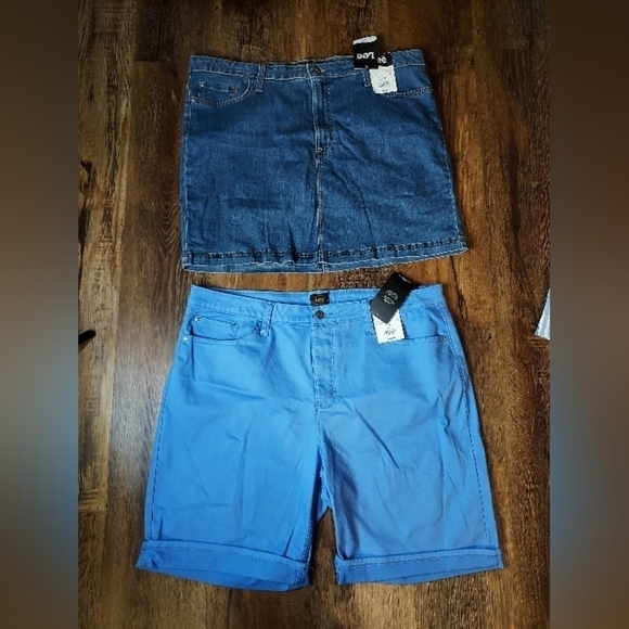 NWT LEE denim skort mid rise size 20" and Bermuda shorts mid rise size 20 plus - Picture 13 of 14